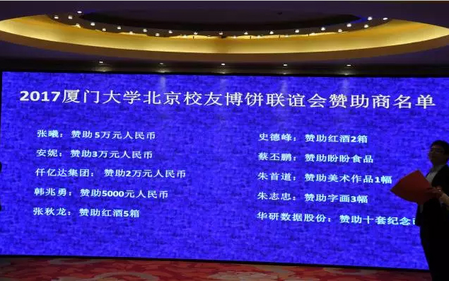 “博餅”是閩南地區(qū)有的傳統形式歡慶，此次活動以這種形式向母校致以美優(yōu)的祝福，也寄托著各地廈人永久母校情和青春回憶的活動。